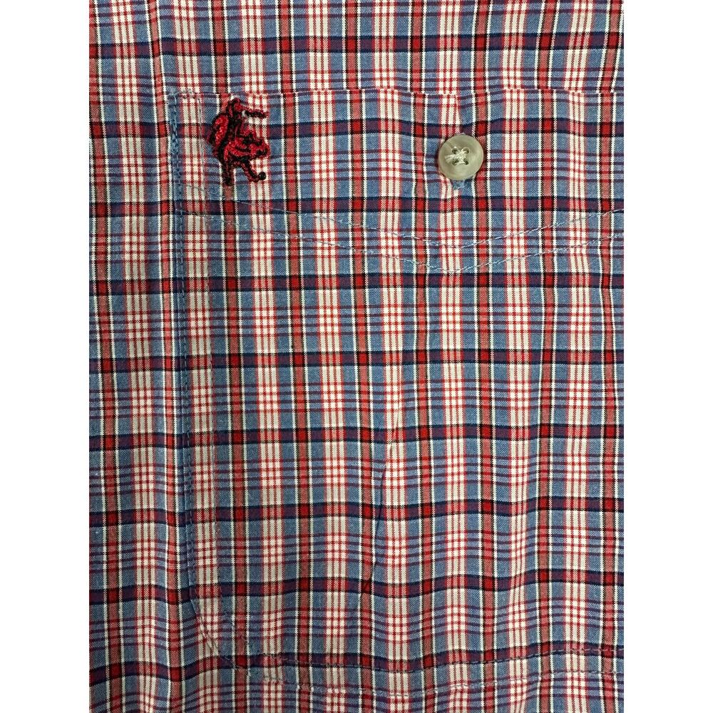 Wrangler PBR Men XL Red Plaid Western Shirt Professional Bull Riders Logo - Picture 5 of 9